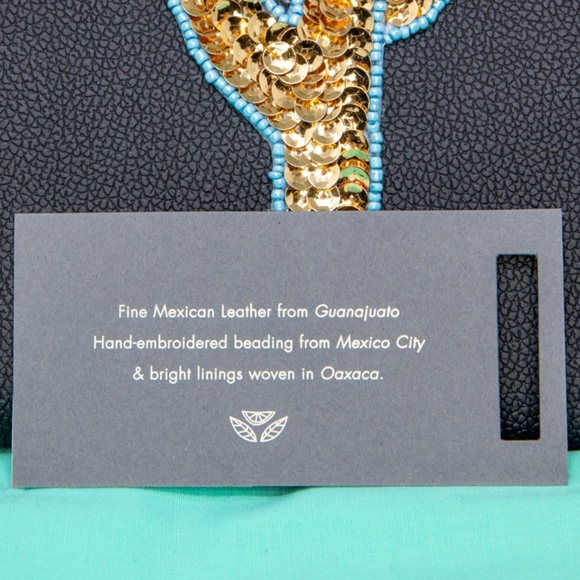 Tea and Tequila Trio Gold Cacti Clutch Bag - Picture 4 of 5